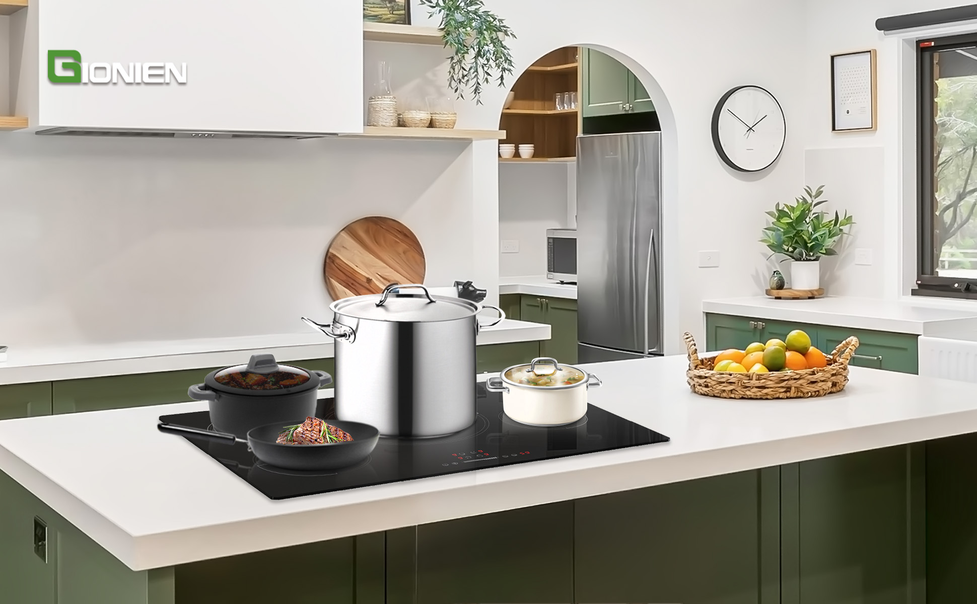 Induction Cooktop 30 Inch , 4 Burner Electric Induction Cooktop , 220-240V 7200W Black