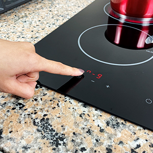 30cm Ceramic Hob 2 Zone, 2 Rings Electric Cooker, Domino Portable Double Electric Hobs Built in a Worktop with 13Amp Plug, 2900W, GTM230TP